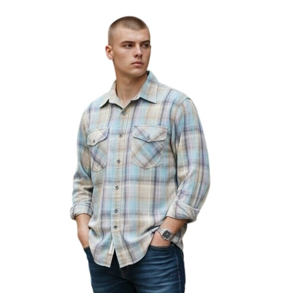 Panhandle‎ Slim Western Pearl Snap Plaid Shirt Men's XL Cowboy Rodeo Coral